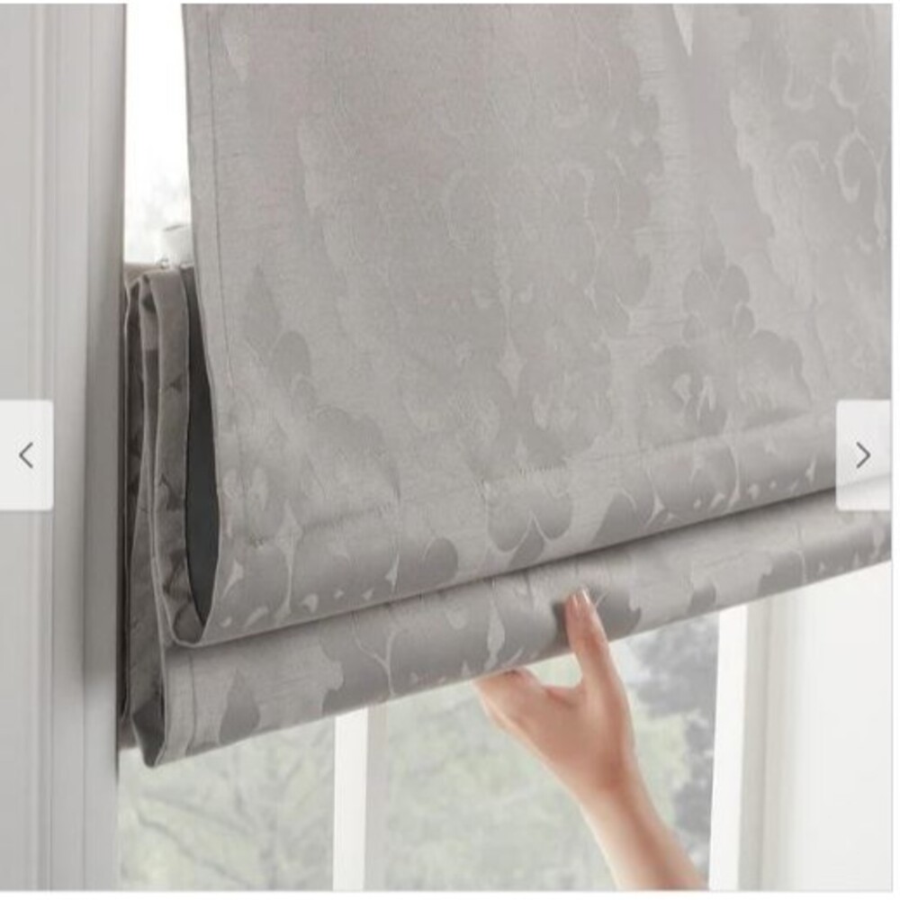 Carlton Damask 100% Total Blackout Cordless Roman Blind and Shade - Eclipse